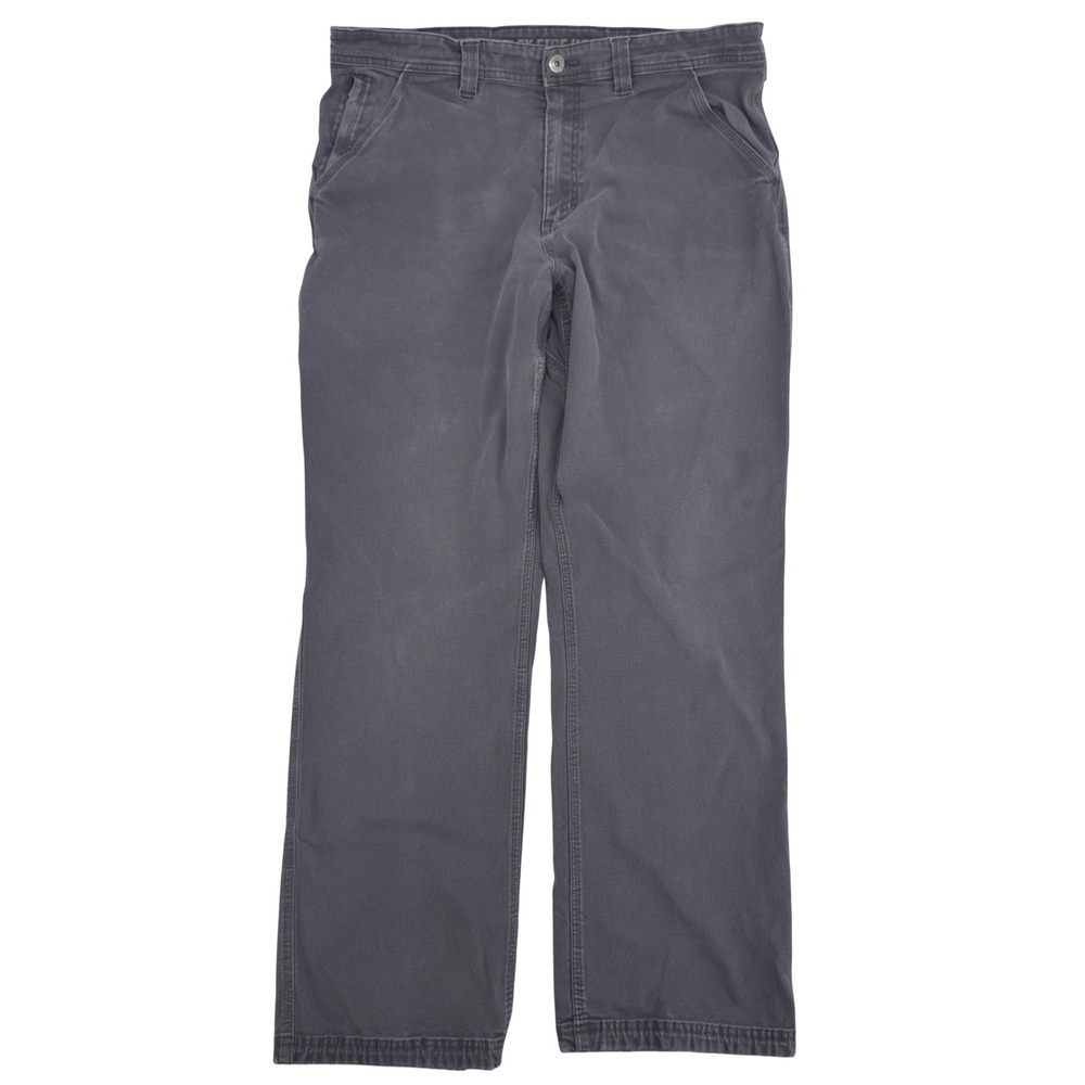 Duluth Trading Co Flex Fire Hose Pants Mens 38x32 Gray Straight Leg Workwear